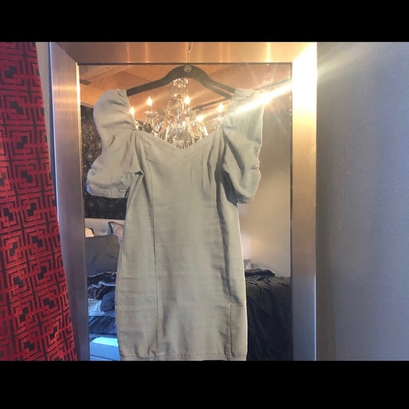 Denim Mini with Puff Sleeve - Picture 2 of 3